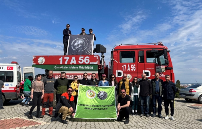 ÇANAKKALE BİSİKLET PLATFORMU GÖNÜLLÜLERİ ORMAN YANGINI EĞİTİMİ ALDI