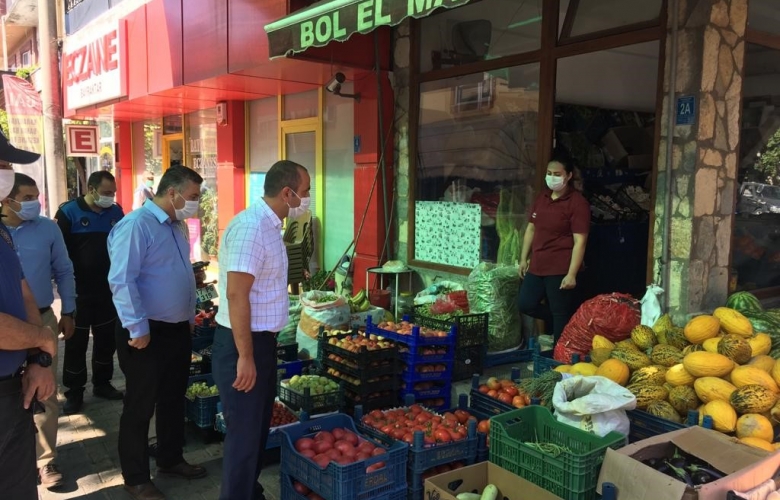 AYVACIK BELEDİYE BAŞKANI MESUT BAYRAM CORONAVİRÜS TEDBİRLERİNİ YERİNDE DENETLEDİ
