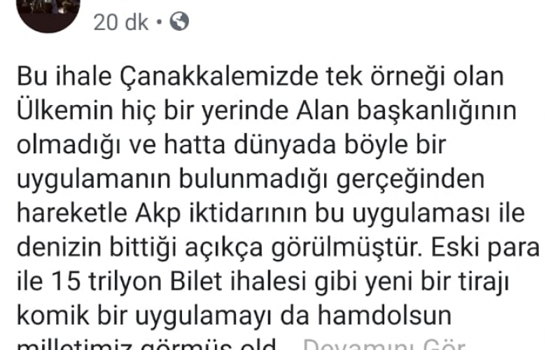 UZ "BÖYLE BİR İHALEYİ' DE İLK KEZ GÖRDÜK" 