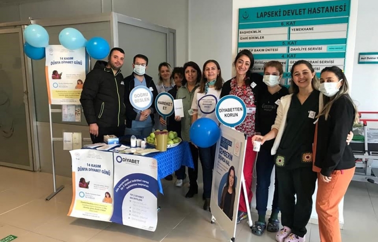 LAPSEKİ DEVLET HASTANESİNDE DİYABET GÜNÜ ETKİNLİĞİ