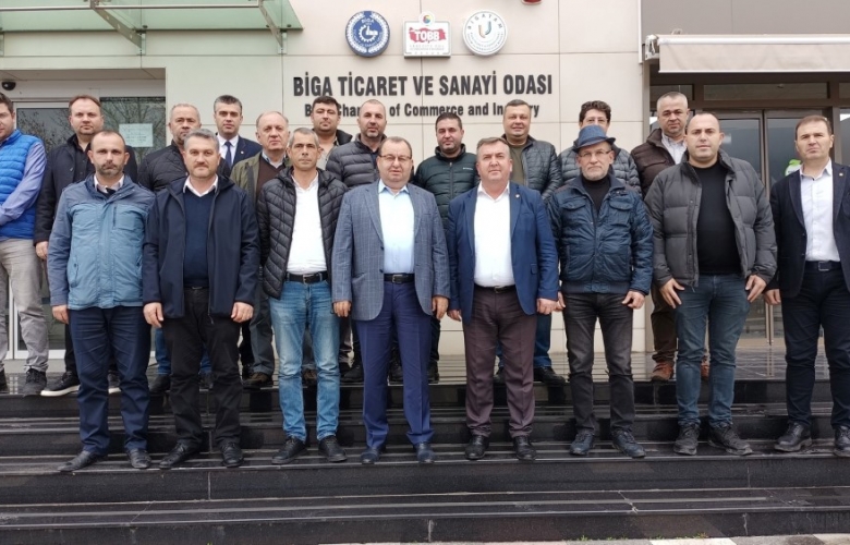 BİGA ŞOFÖRLER VE OTOMOBİLCİLER ESNAF ODASI’NDAN BİGA TSO YÖNETİMİNE TEBRİK ZİYARETİ