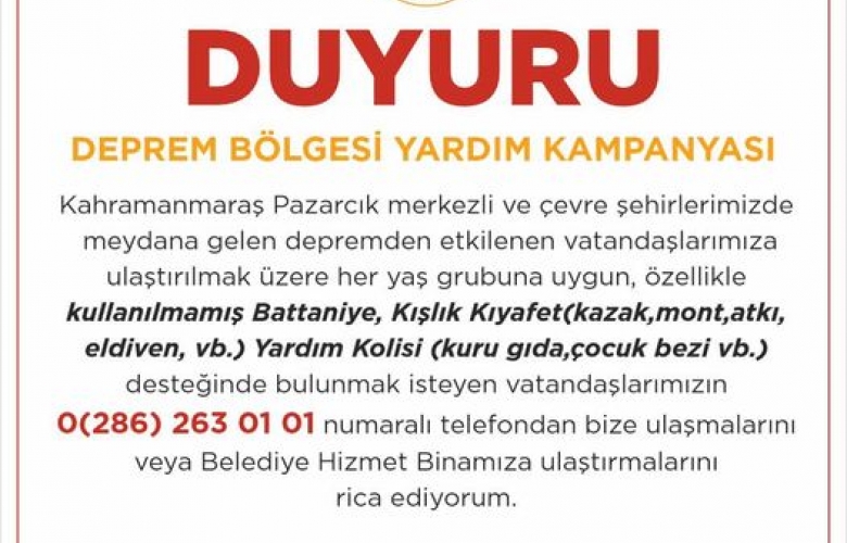 İLK DEPREM YARDIM KAMPANYASINI KEPEZ BELEDİYESİ BAŞLATTI
