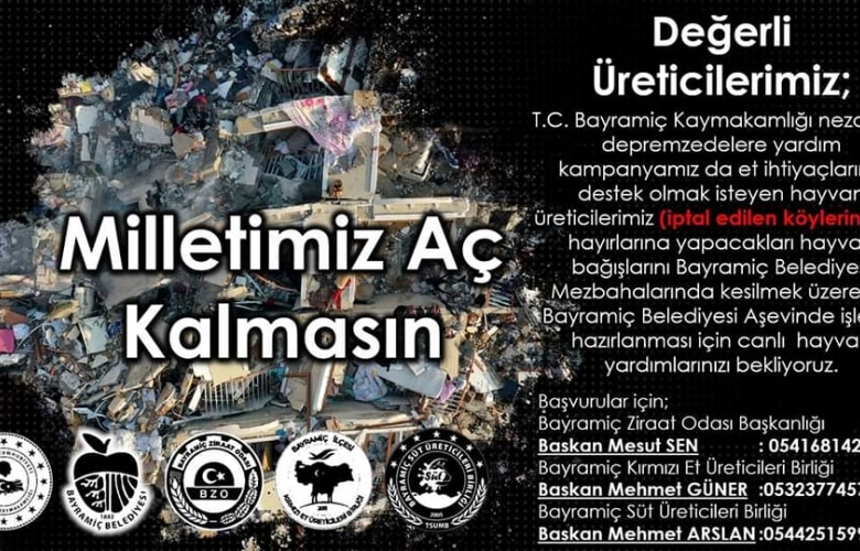 “MİLLETİMİZ AÇ KALMASIN“ SLOGANI İLE YARDIM TOPLADILAR