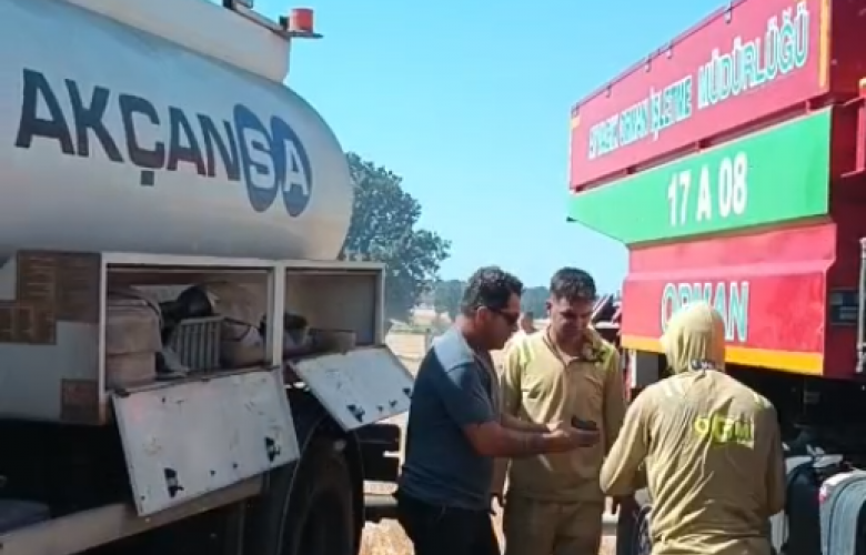 Akçansa, Ekipman ve Personelleri ile Yangın Sahasında Görevde