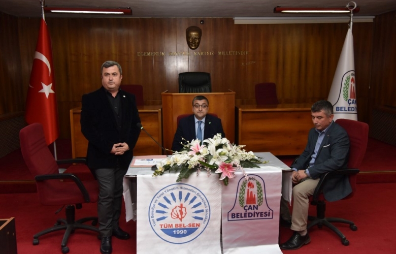 ÇAN BELEDİYESİ TÜM-BEL-SEN İLE MEMUR ÇALIŞANLARI MUTLU EDEN SOSYAL DENGE SÖZLEŞMESİNİ İMZALADI