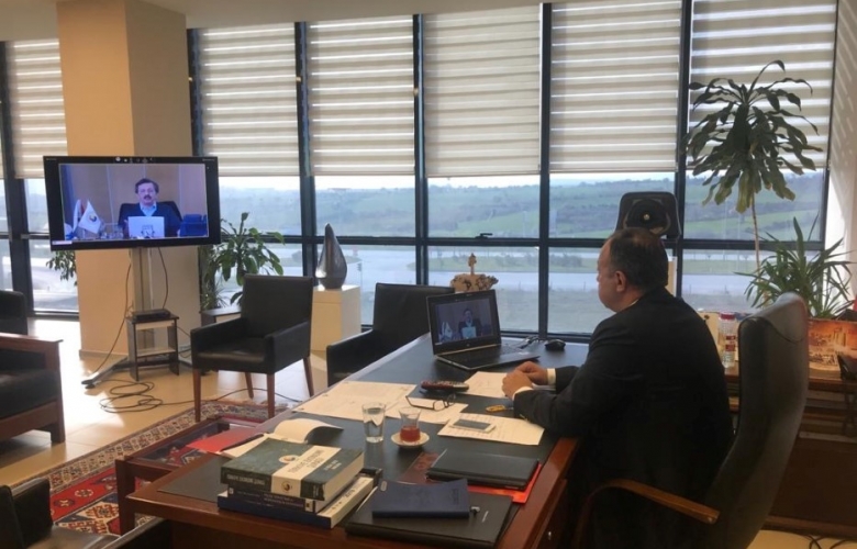 SEMİZOĞLU, TOBB BAŞKANI RİFAT HİSARCIKLIOĞLU İLE VİDEO KONFERANS YOLU İLE GÖRÜŞTÜ