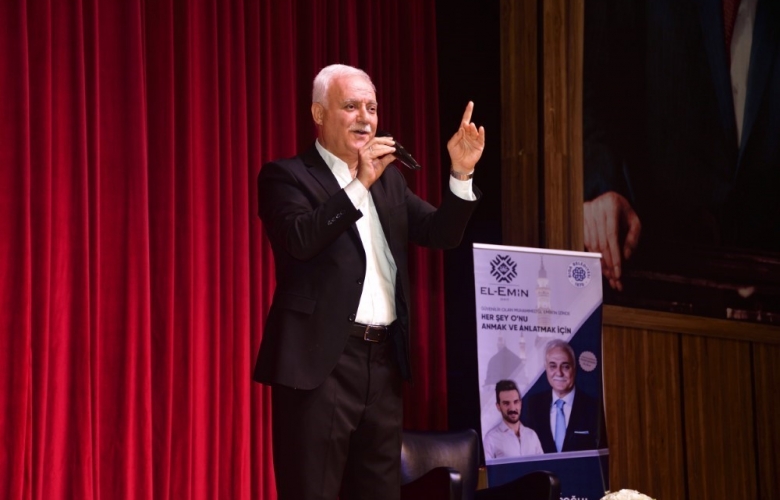BİGA' DA NİHAT HATİPOĞLU' NUN KONFERANSINA YOĞUN İLGİ
