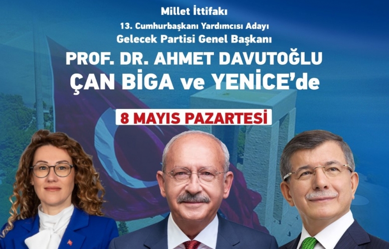 DAVUTOĞLU ÇANAKKALE’YE GELİYOR