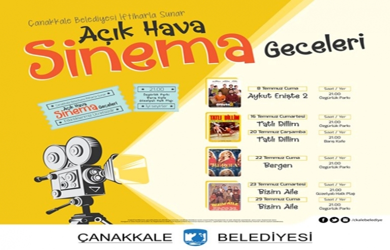 ÇANAKKALE BELEDİYESİNDEN AÇIK HAVA SİNEMASI